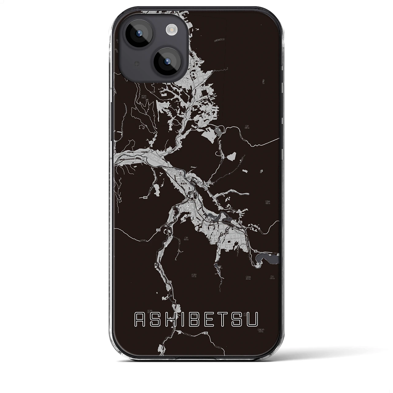 【芦別(北海道)】地図柄iPhoneケース(クリアタイプ)