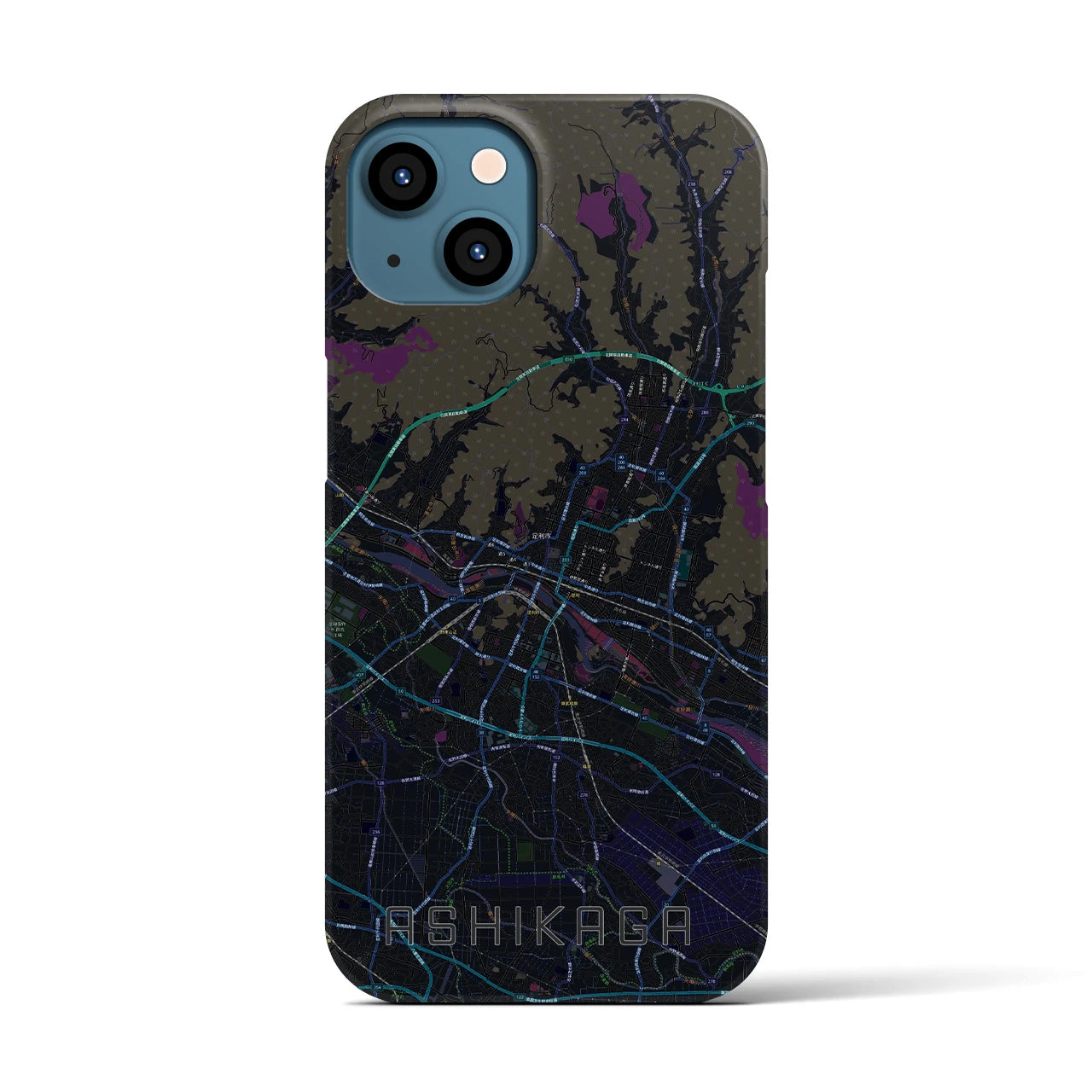 【足利(栃木県)】地図柄iPhoneケース(バックカバータイプ)