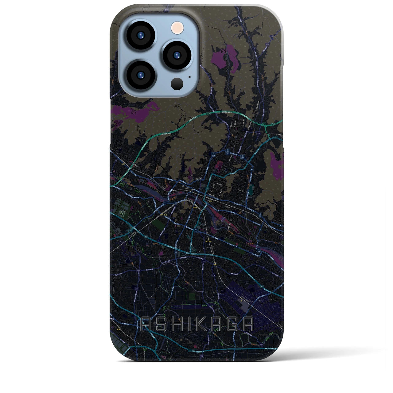 【足利(栃木県)】地図柄iPhoneケース(バックカバータイプ)