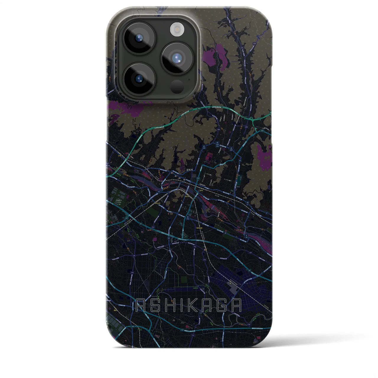 【足利(栃木県)】地図柄iPhoneケース(バックカバータイプ)