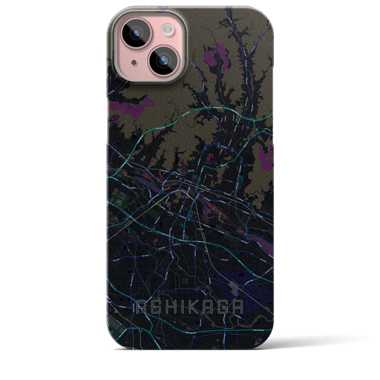 【足利(栃木県)】地図柄iPhoneケース(バックカバータイプ)