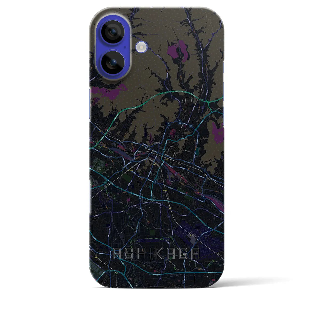 【足利(栃木県)】地図柄iPhoneケース(バックカバータイプ)