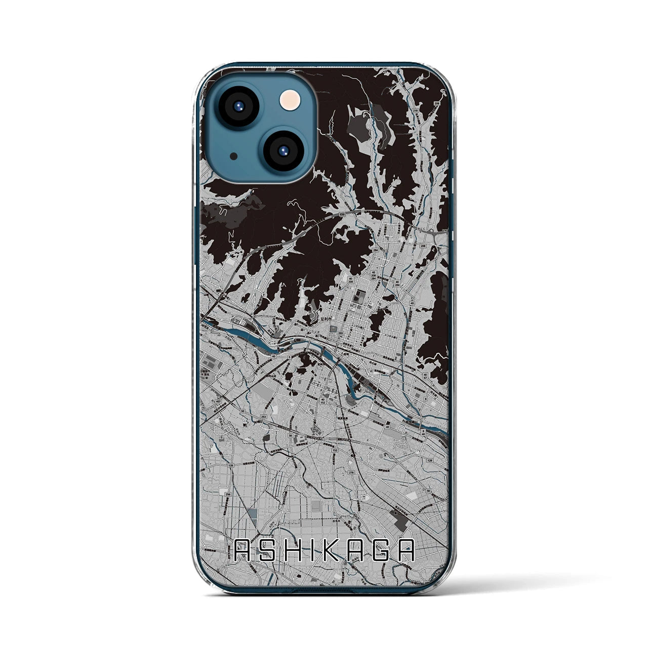 【足利(栃木県)】地図柄iPhoneケース(クリアタイプ)