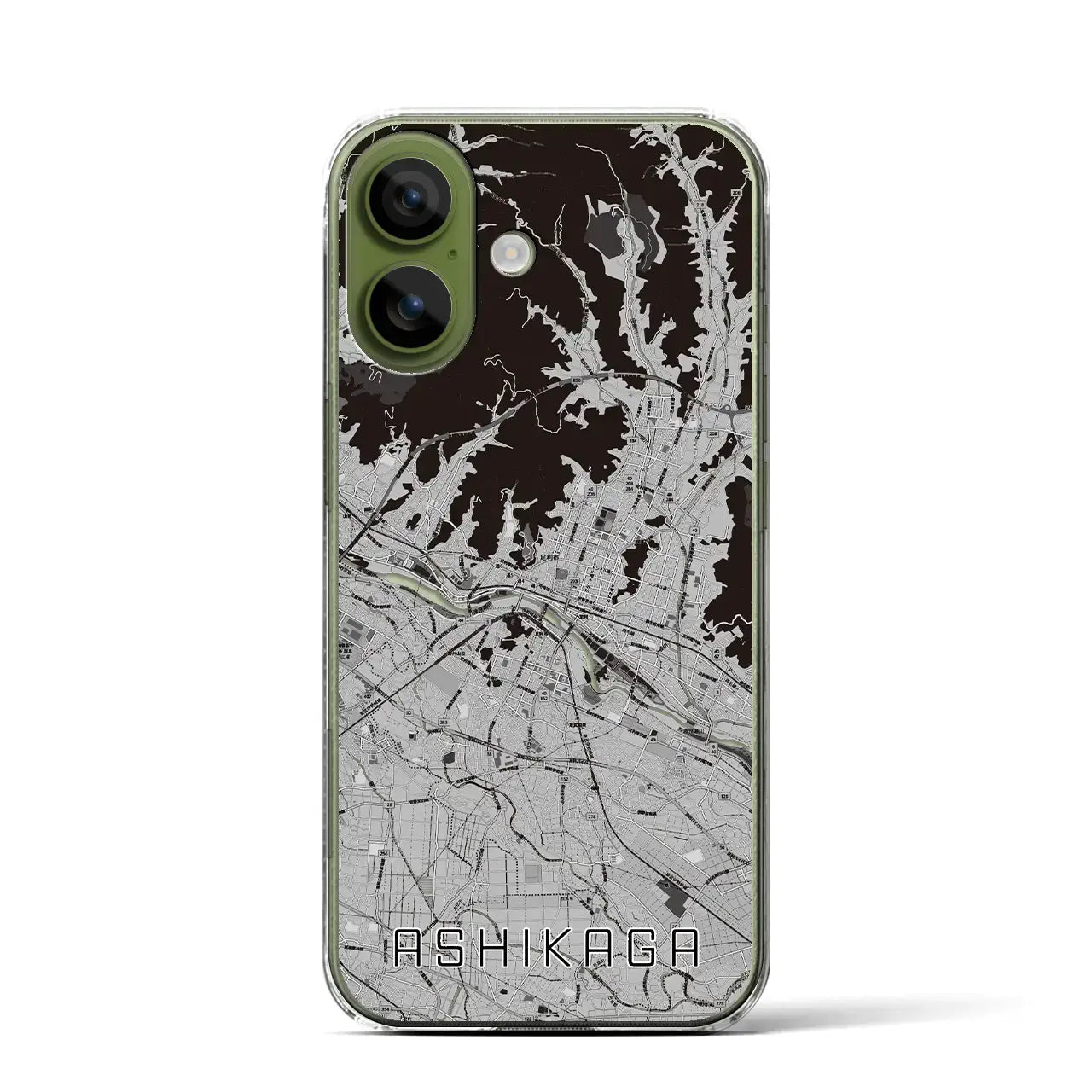 【足利(栃木県)】地図柄iPhoneケース(クリアタイプ)モノトーン・iPhone 17 Pro Max 用