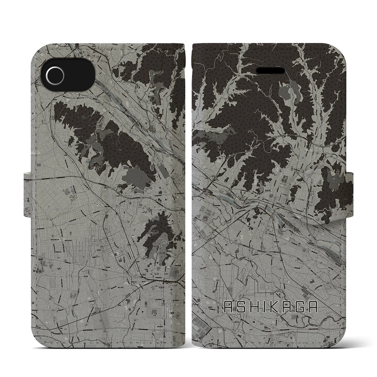 【足利(栃木県)】地図柄iPhoneケース(手帳タイプ)