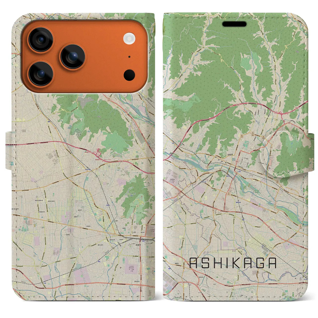 【足利(栃木県)】地図柄iPhoneケース(手帳タイプ)