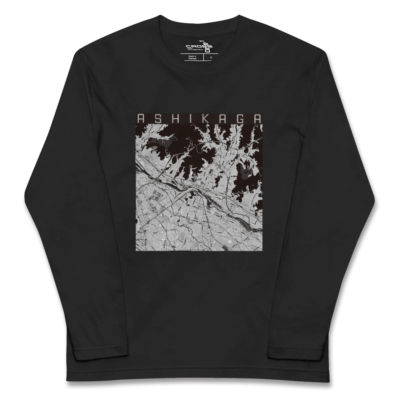 【足利(栃木県)】地図柄ロングスリーブTシャツ