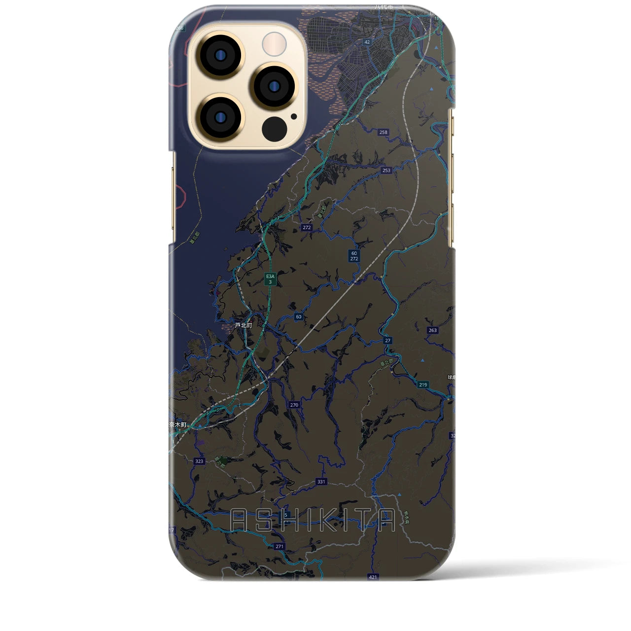 【芦北(熊本県)】地図柄iPhoneケース(バックカバータイプ)