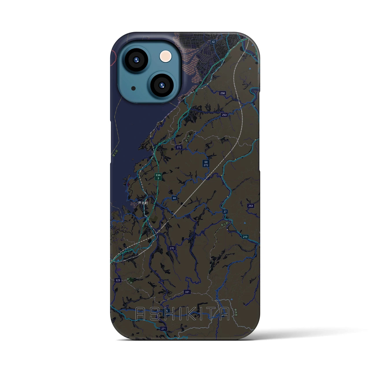 【芦北(熊本県)】地図柄iPhoneケース(バックカバータイプ)