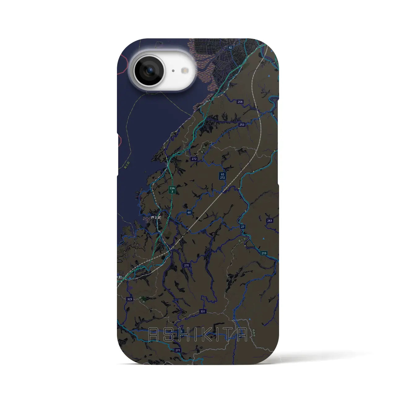 【芦北(熊本県)】地図柄iPhoneケース(バックカバータイプ)