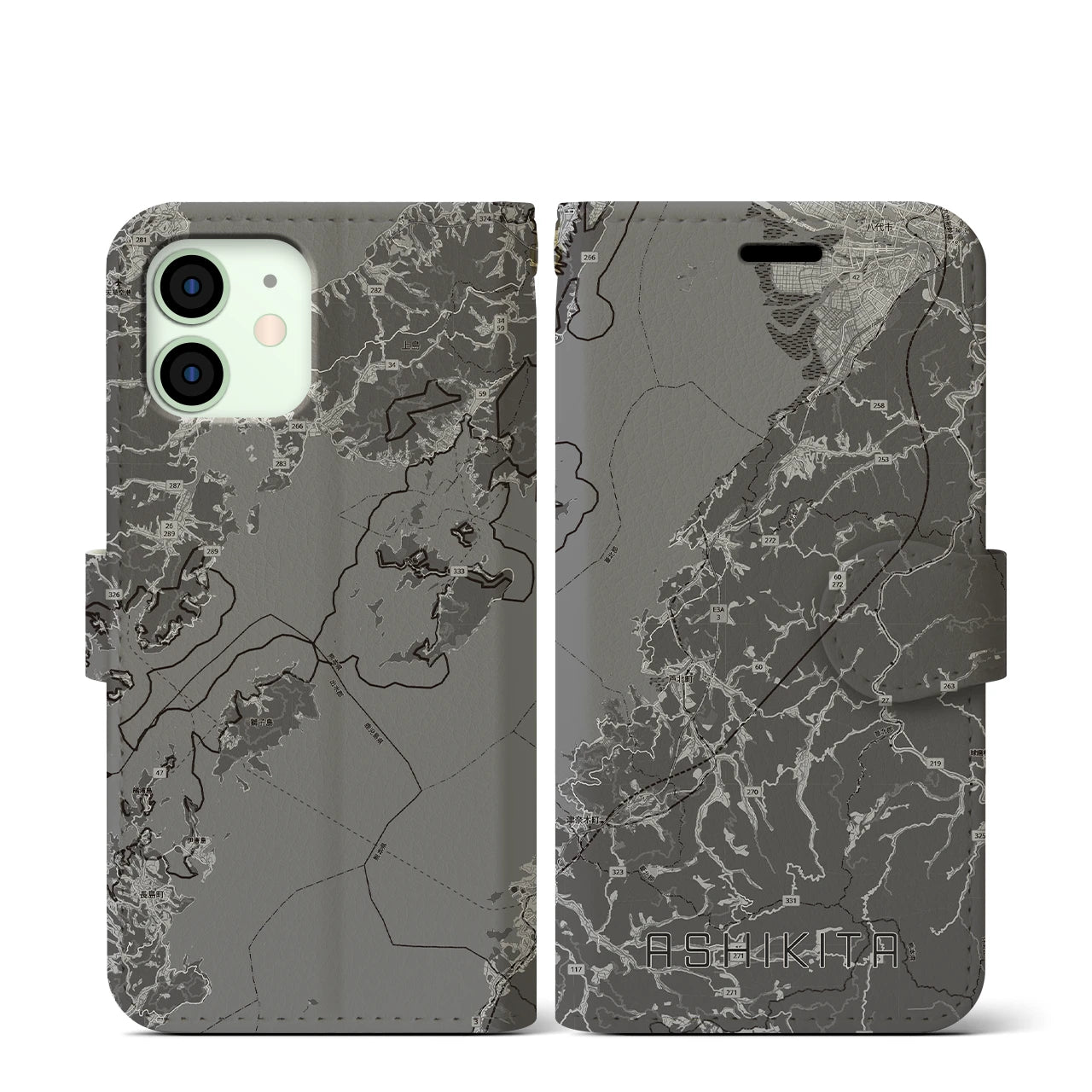 【芦北(熊本県)】地図柄iPhoneケース(手帳タイプ)