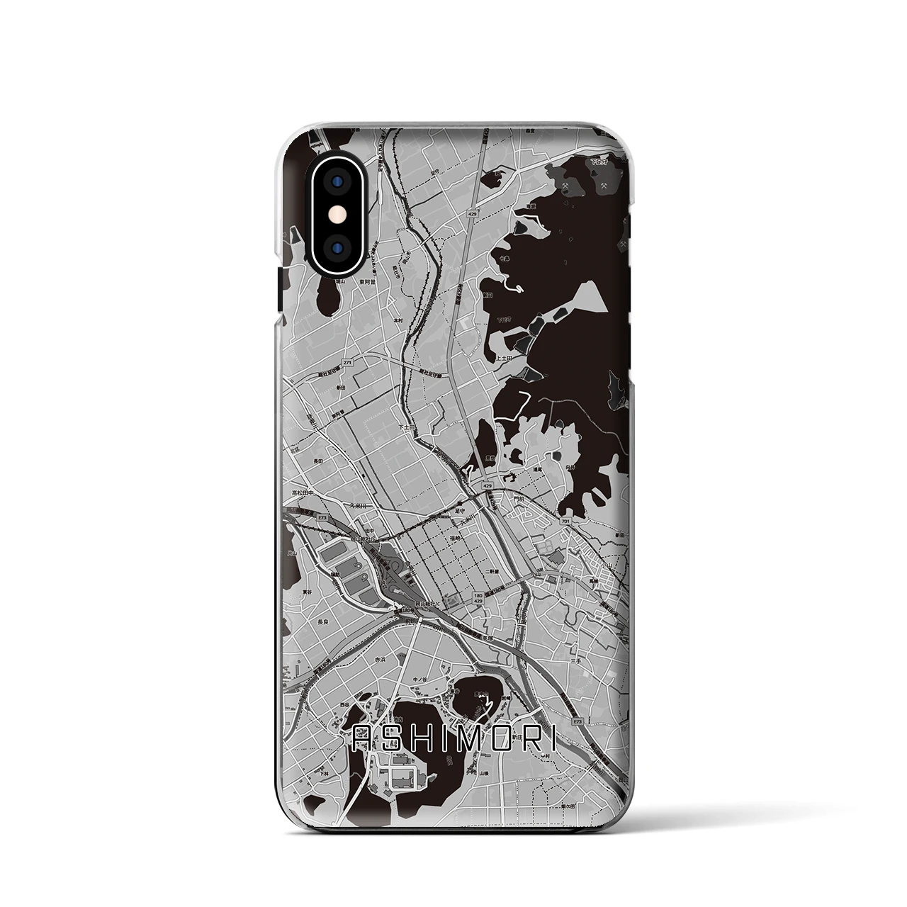 【足守(岡山県)】地図柄iPhoneケース(クリアタイプ)