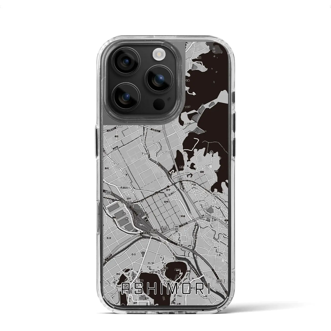 【足守(岡山県)】地図柄iPhoneケース(MagSafeタイプ)