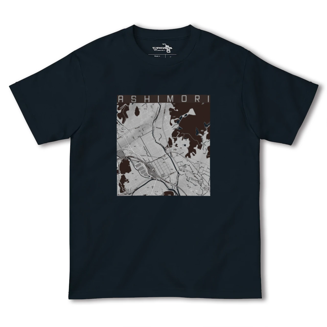 【足守(岡山県)】地図柄ヘビーウェイトTシャツ