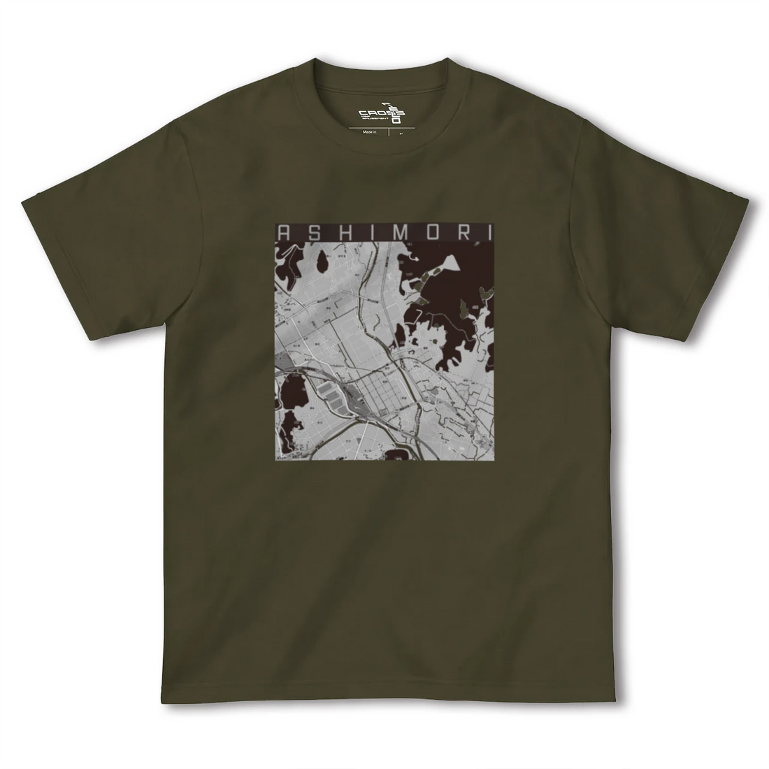 【足守(岡山県)】地図柄ヘビーウェイトTシャツ