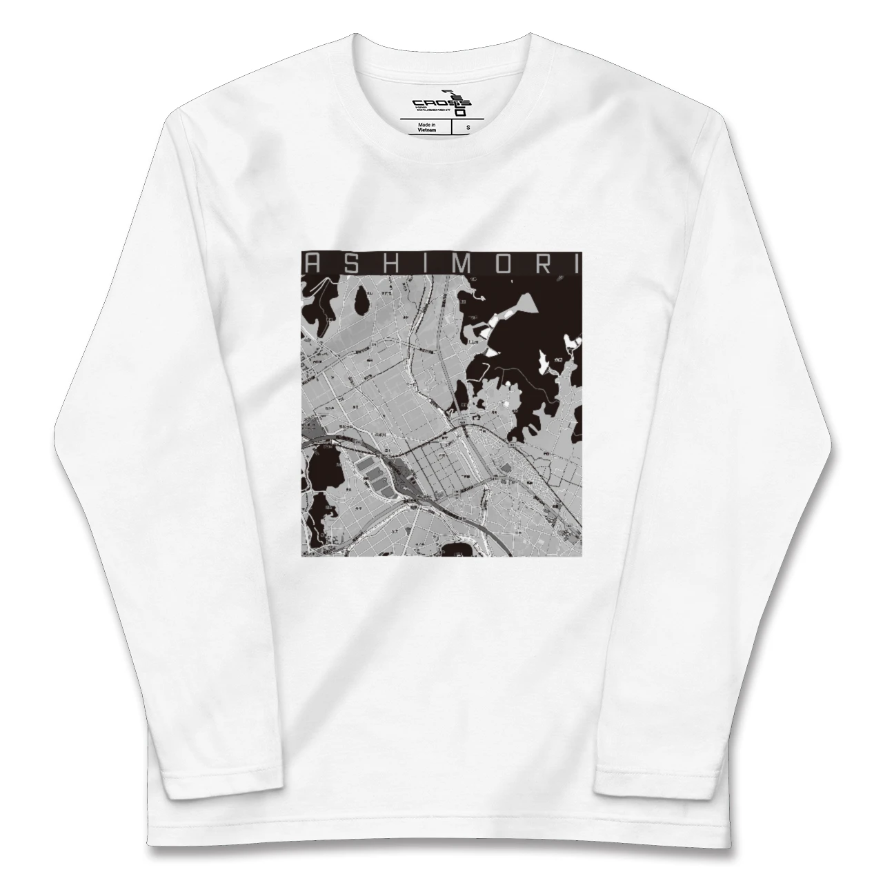 【足守(岡山県)】地図柄ロングスリーブTシャツ