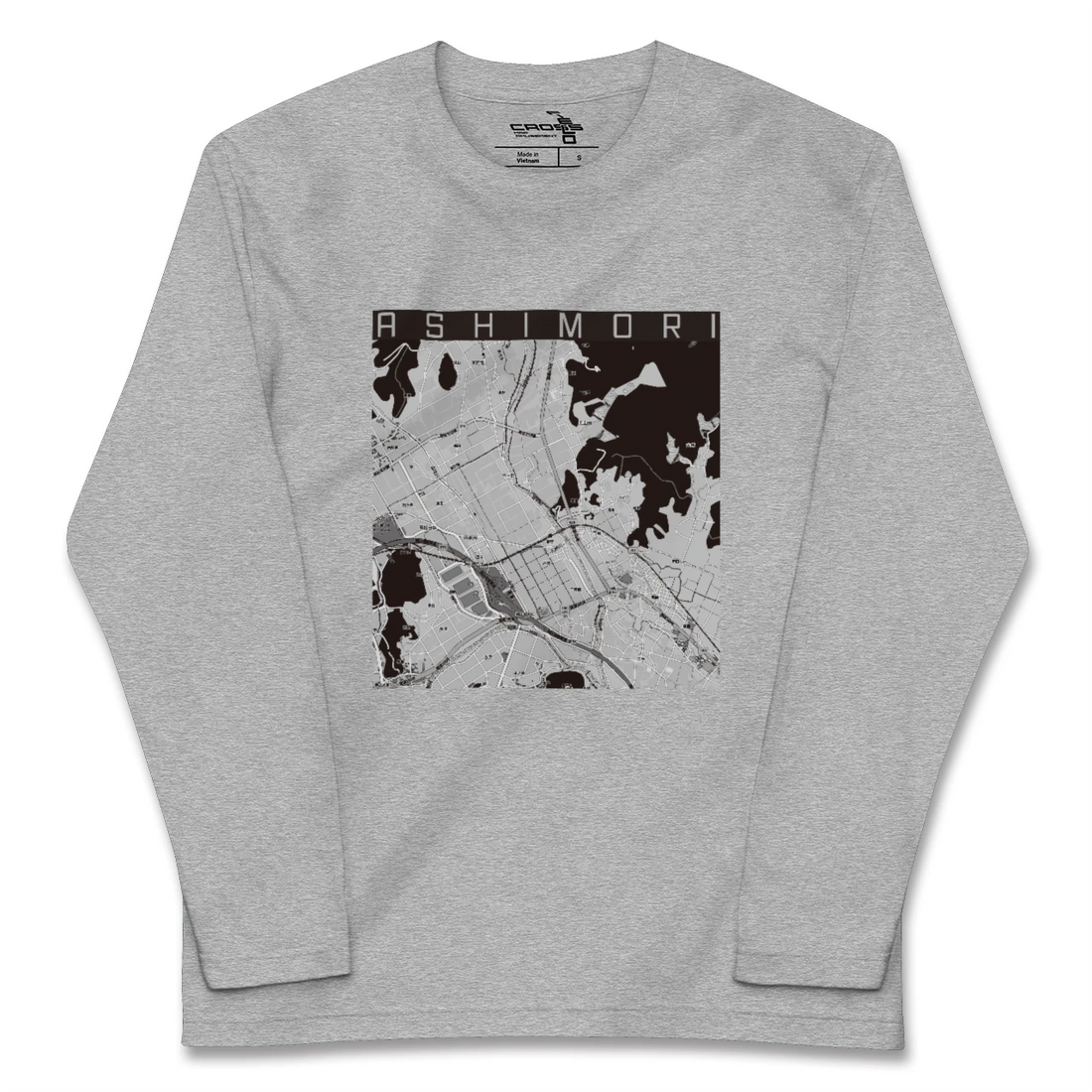 【足守(岡山県)】地図柄ロングスリーブTシャツ