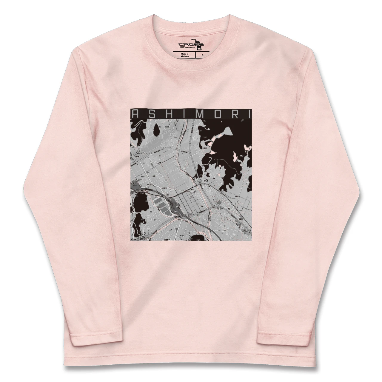 【足守(岡山県)】地図柄ロングスリーブTシャツ