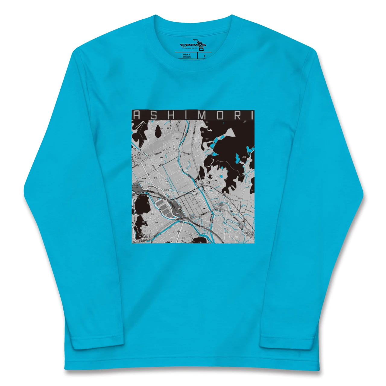 【足守(岡山県)】地図柄ロングスリーブTシャツ