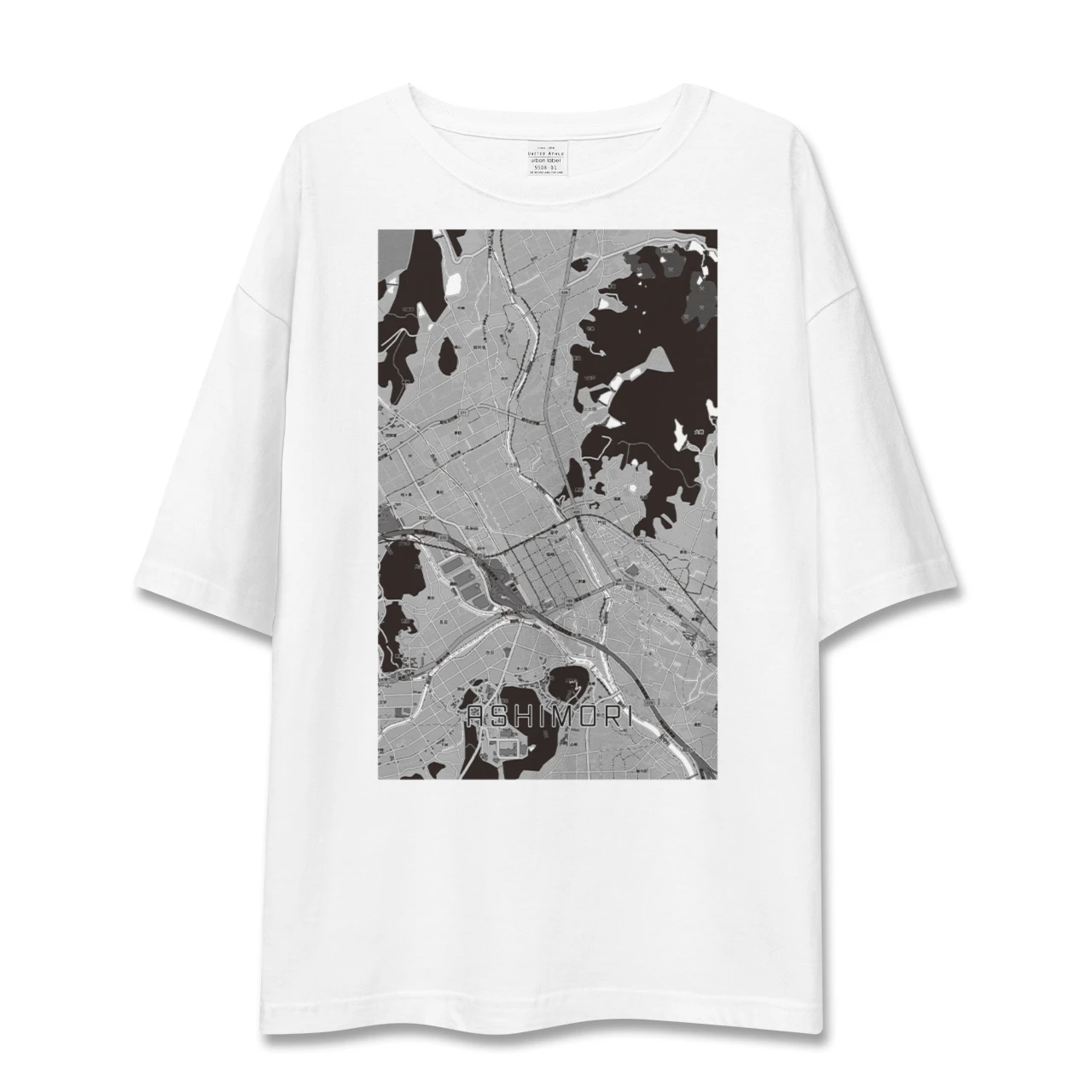 【足守(岡山県)】地図柄ビッグシルエットTシャツ