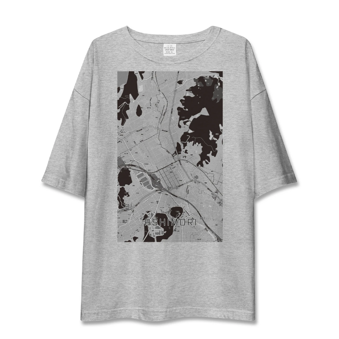 【足守(岡山県)】地図柄ビッグシルエットTシャツ