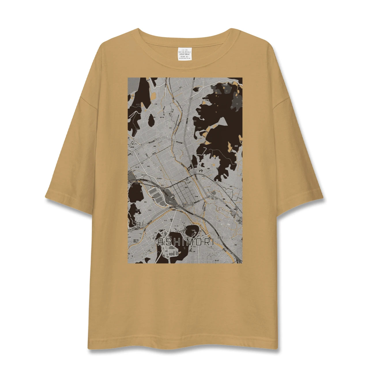 【足守(岡山県)】地図柄ビッグシルエットTシャツ