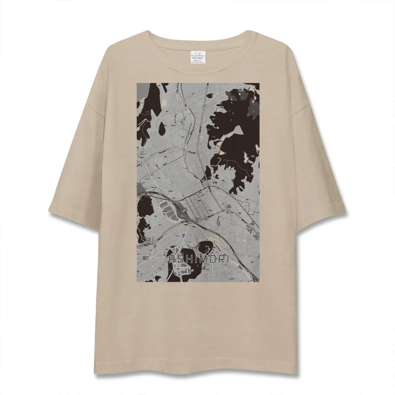 【足守(岡山県)】地図柄ビッグシルエットTシャツ