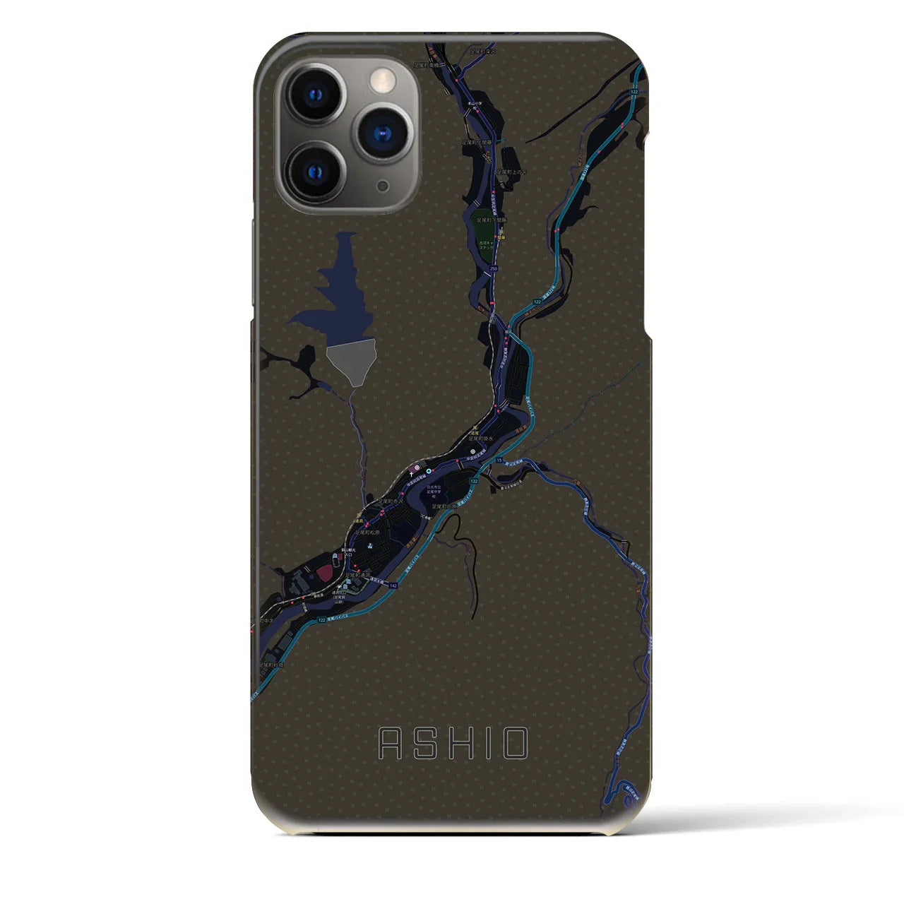 【足尾(栃木県)】地図柄iPhoneケース(バックカバータイプ)