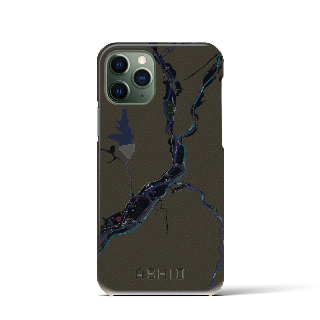 【足尾(栃木県)】地図柄iPhoneケース(バックカバータイプ)