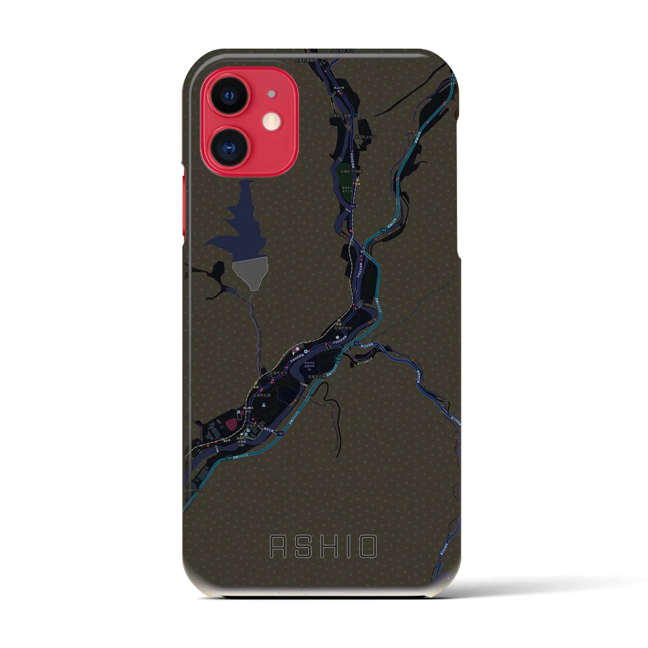 【足尾(栃木県)】地図柄iPhoneケース(バックカバータイプ)