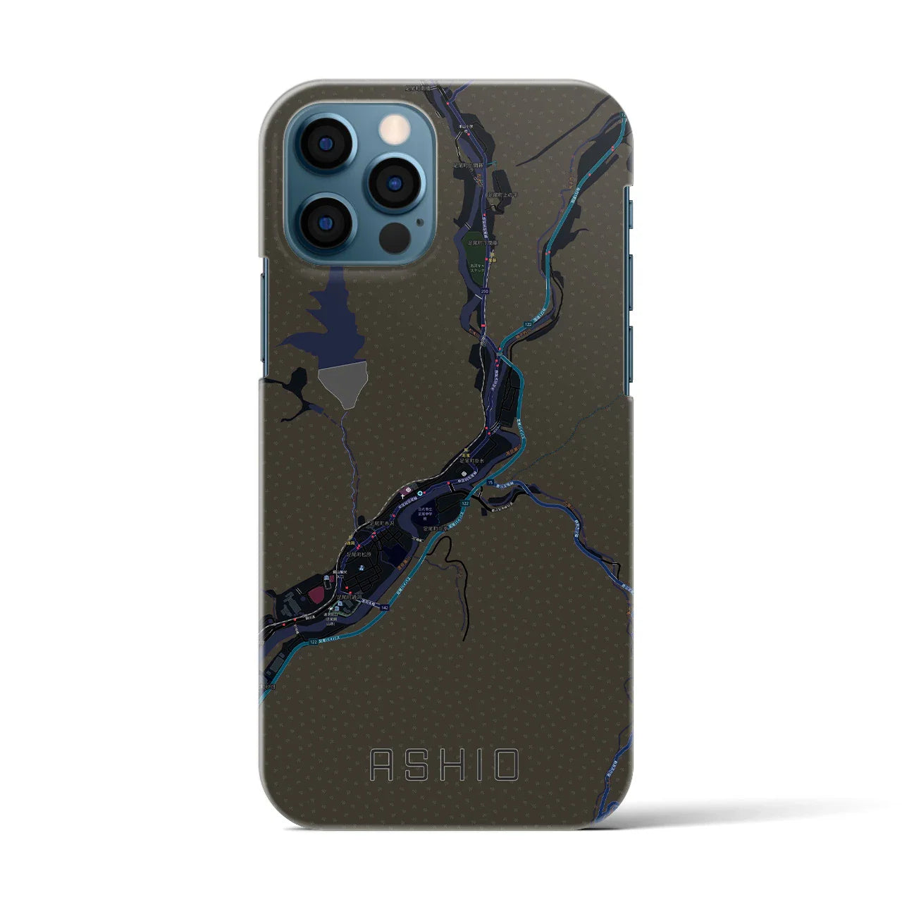 【足尾(栃木県)】地図柄iPhoneケース(バックカバータイプ)
