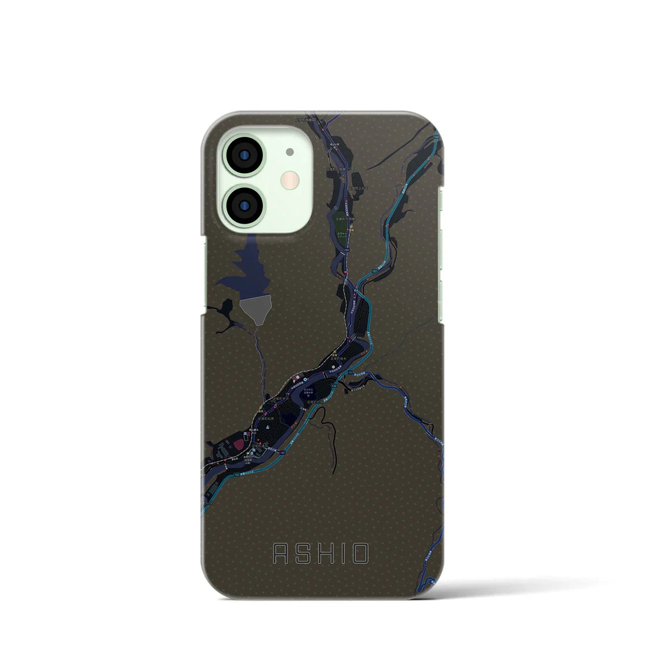 【足尾(栃木県)】地図柄iPhoneケース(バックカバータイプ)