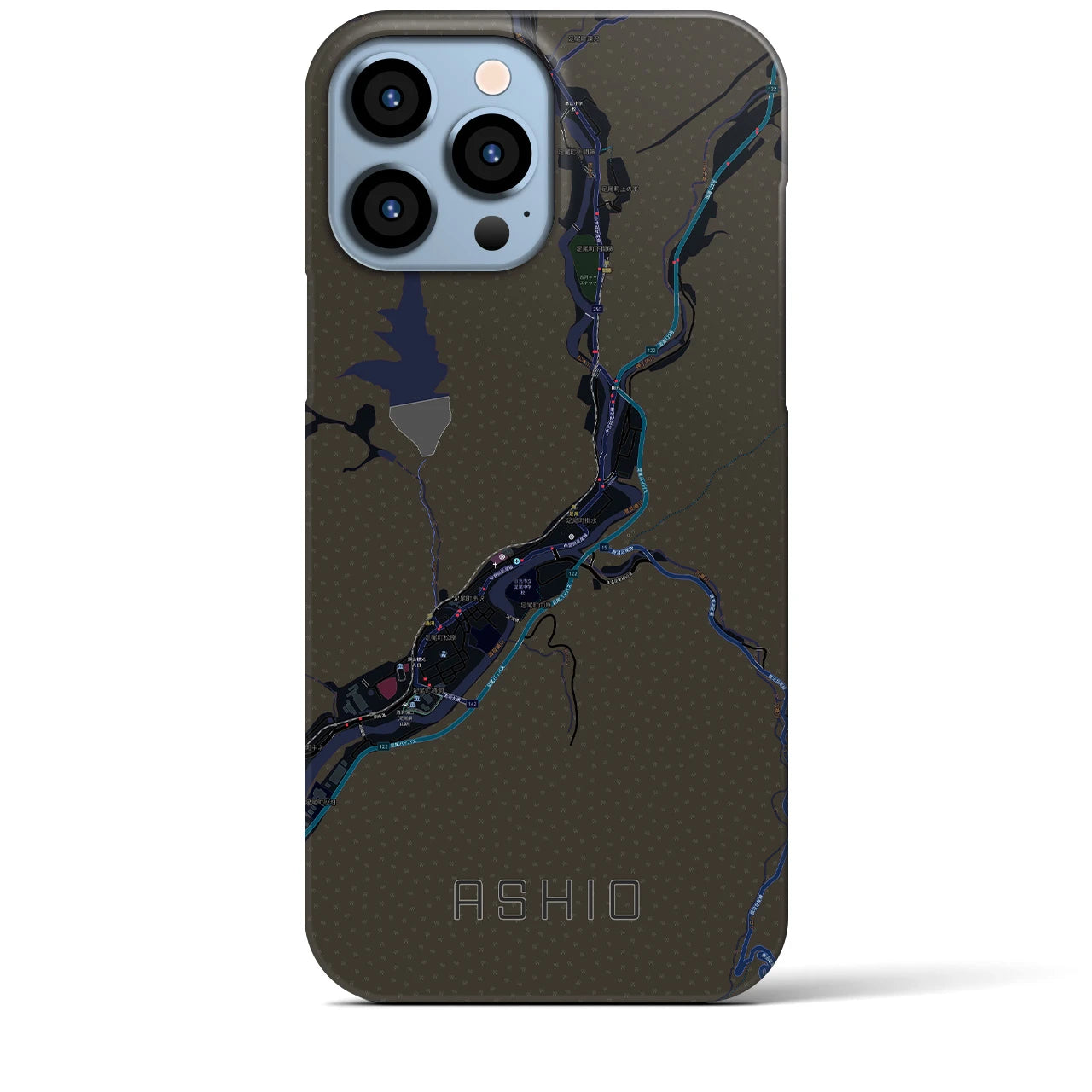 【足尾(栃木県)】地図柄iPhoneケース(バックカバータイプ)