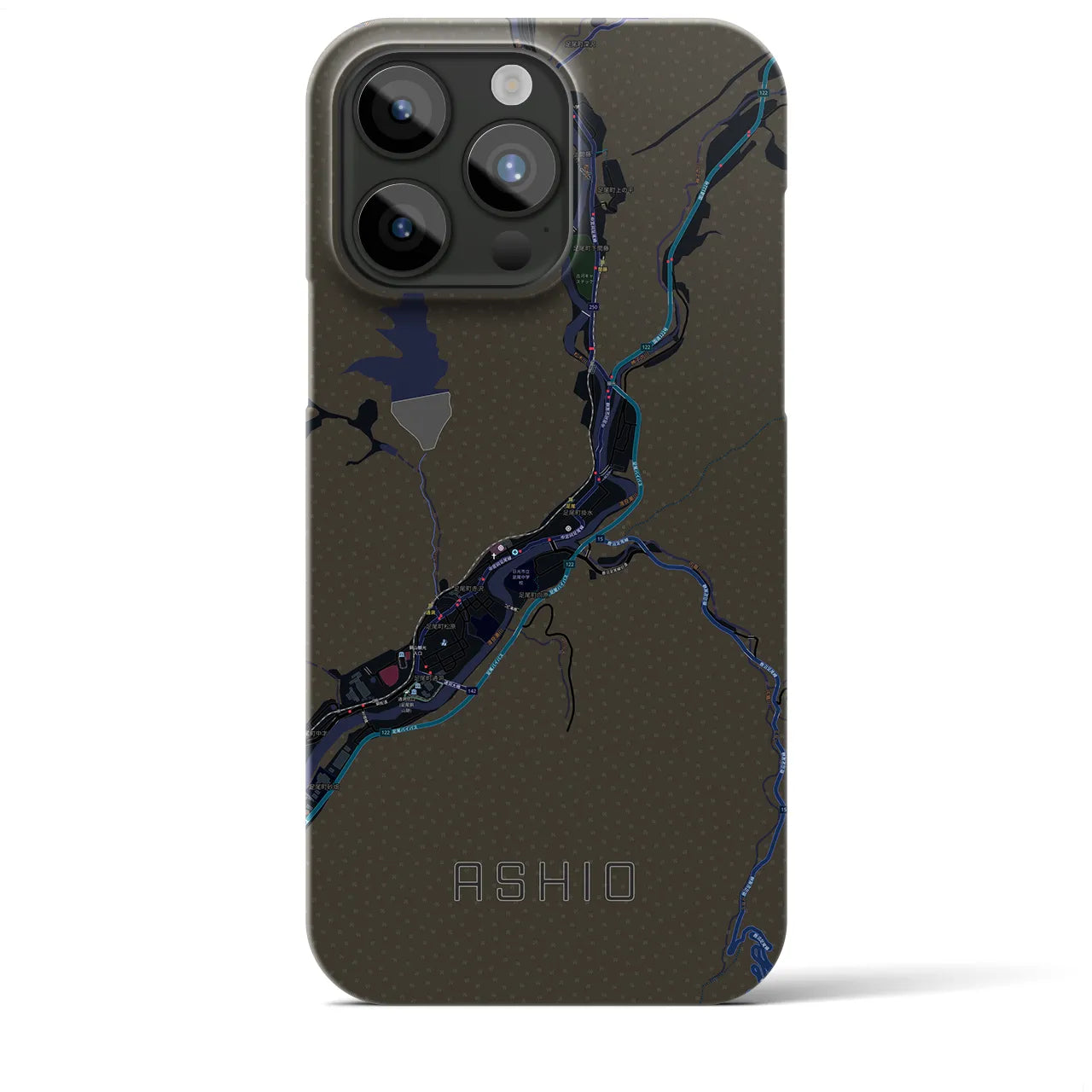 【足尾(栃木県)】地図柄iPhoneケース(バックカバータイプ)