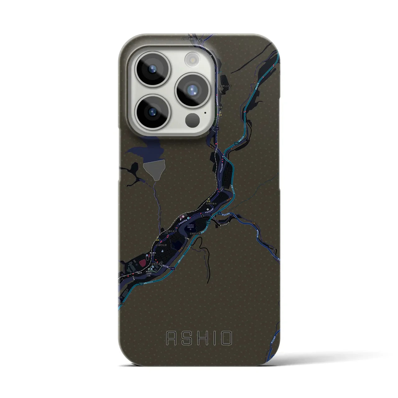 【足尾(栃木県)】地図柄iPhoneケース(バックカバータイプ)