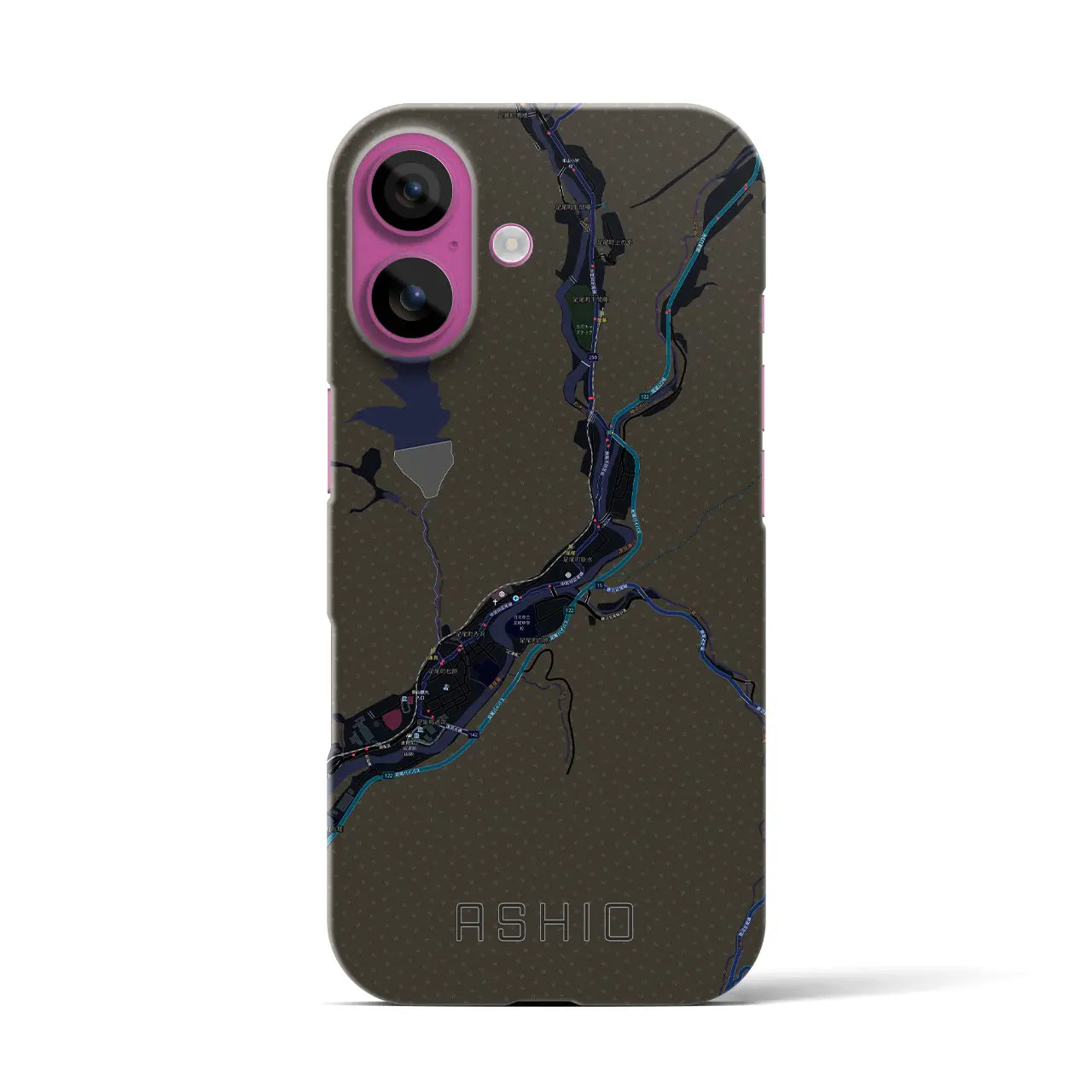 【足尾(栃木県)】地図柄iPhoneケース(バックカバータイプ)
