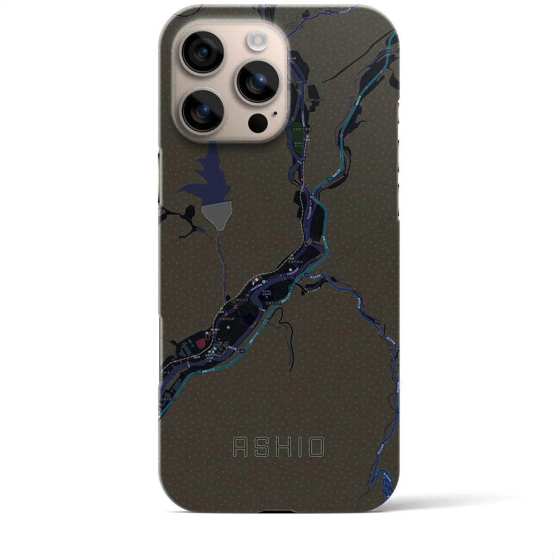 【足尾(栃木県)】地図柄iPhoneケース(バックカバータイプ)