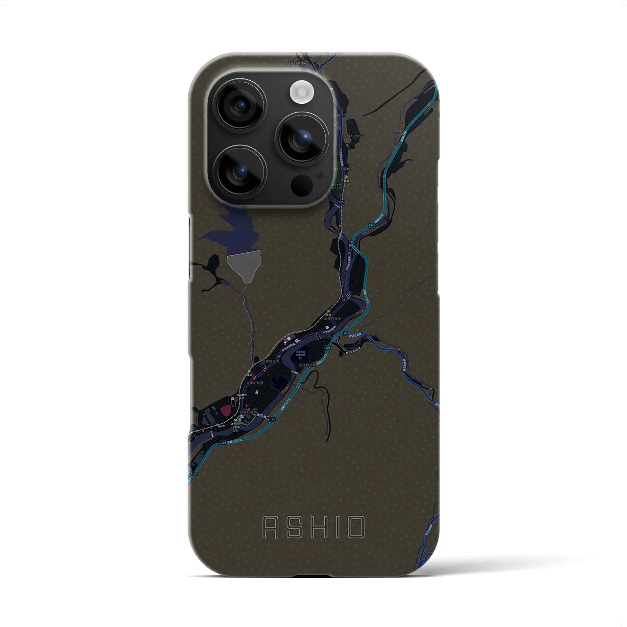 【足尾(栃木県)】地図柄iPhoneケース(バックカバータイプ)