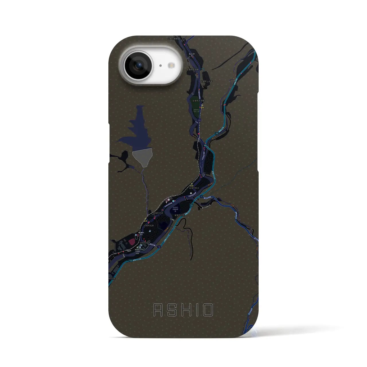 【足尾(栃木県)】地図柄iPhoneケース(バックカバータイプ)