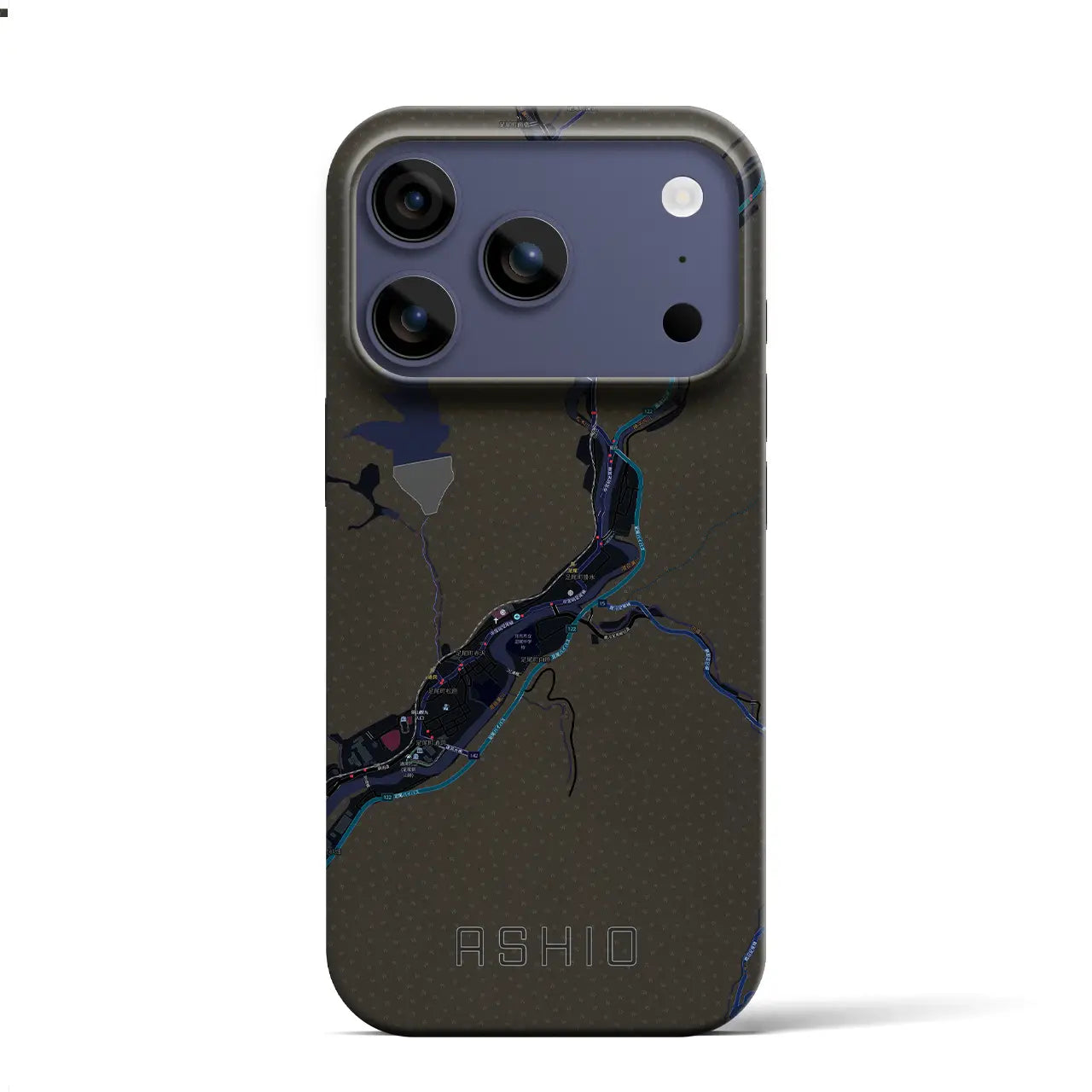 【足尾(栃木県)】地図柄iPhoneケース(バックカバータイプ)