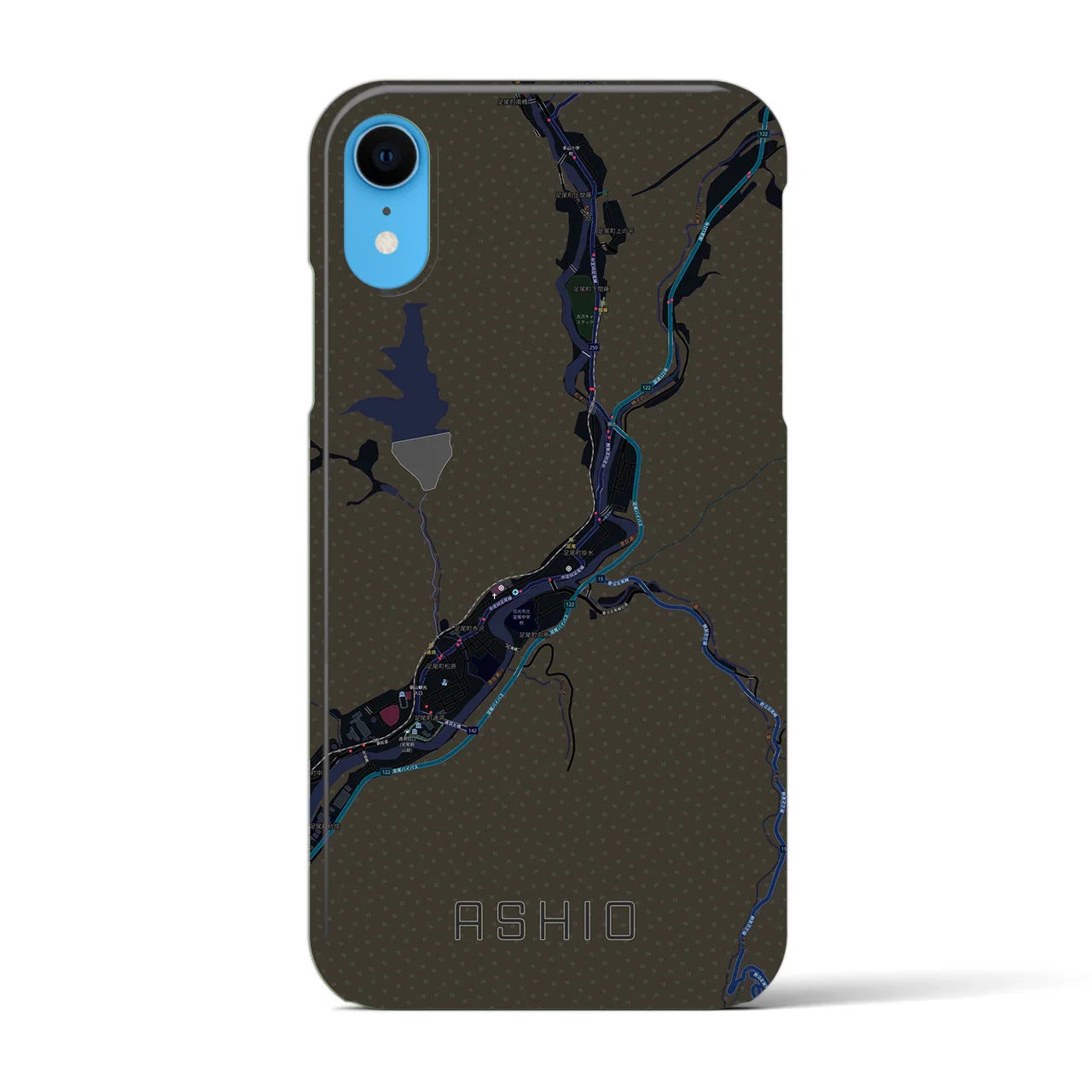【足尾(栃木県)】地図柄iPhoneケース(バックカバータイプ)