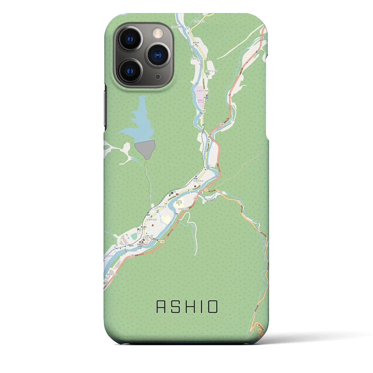 【足尾(栃木県)】地図柄iPhoneケース(バックカバータイプ)