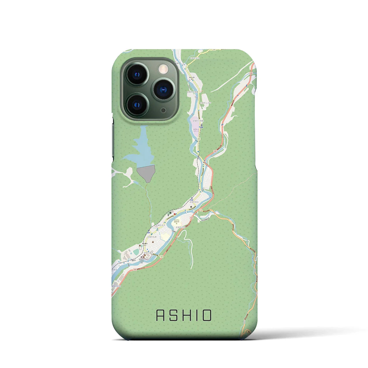 【足尾(栃木県)】地図柄iPhoneケース(バックカバータイプ)