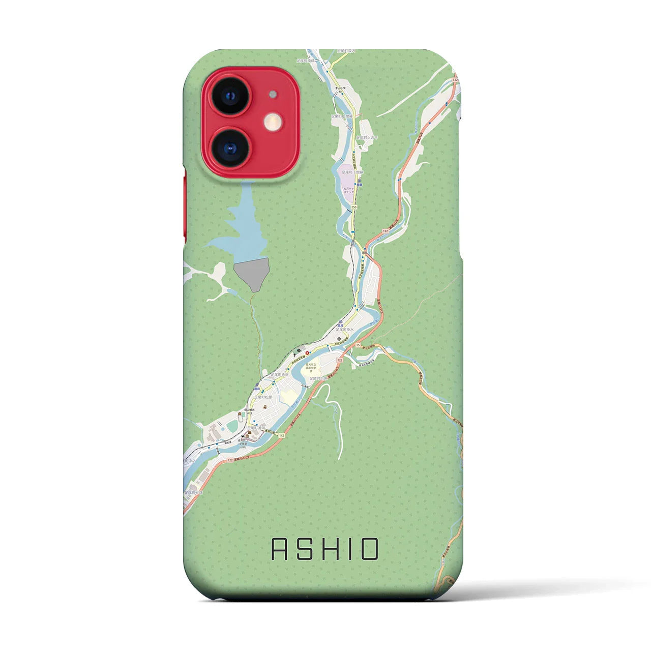 【足尾(栃木県)】地図柄iPhoneケース(バックカバータイプ)