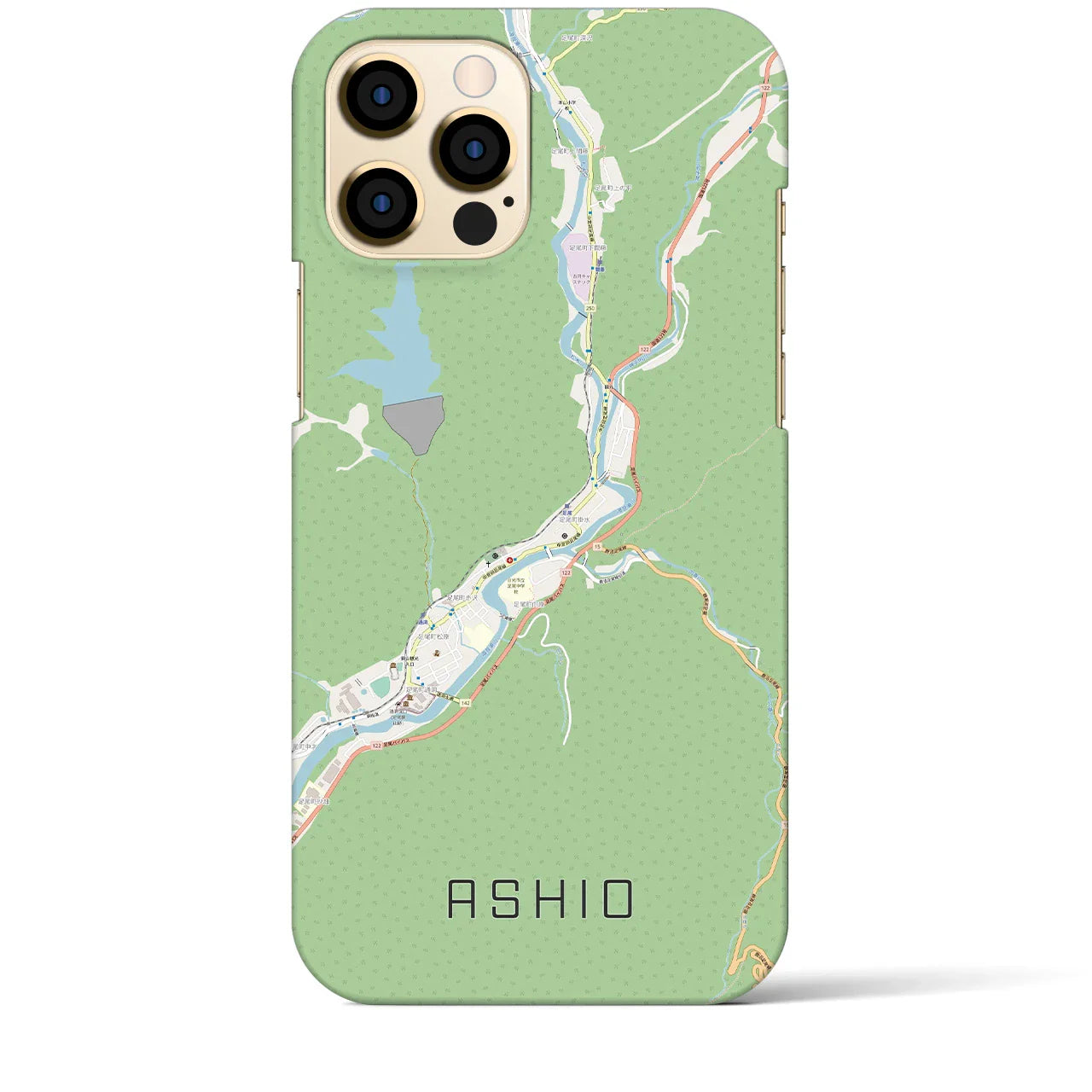 【足尾(栃木県)】地図柄iPhoneケース(バックカバータイプ)