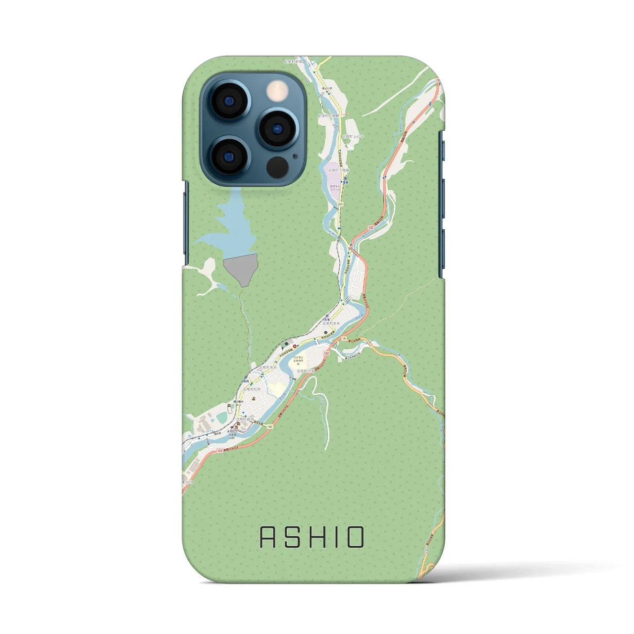 【足尾(栃木県)】地図柄iPhoneケース(バックカバータイプ)