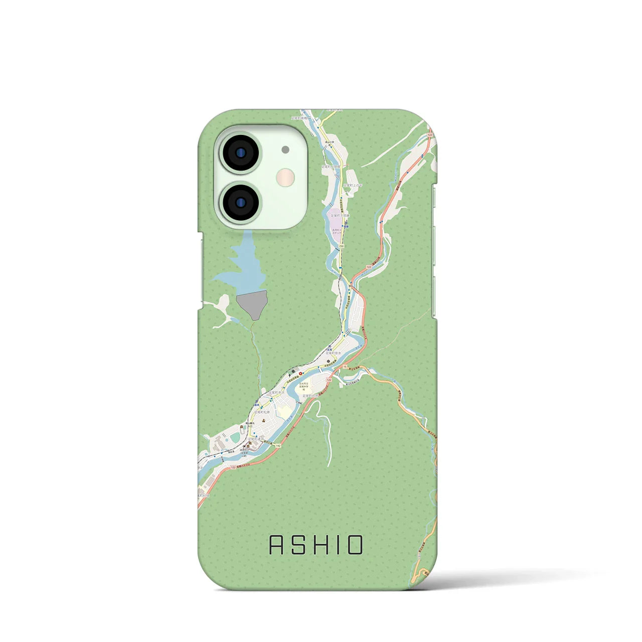 【足尾(栃木県)】地図柄iPhoneケース(バックカバータイプ)