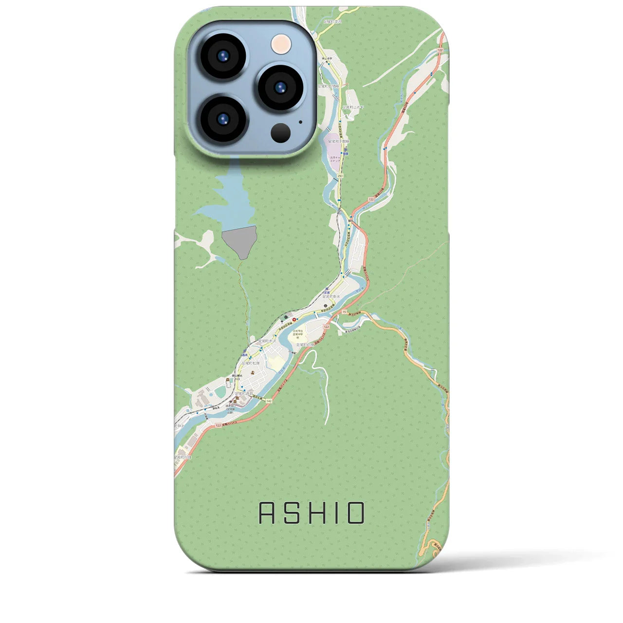 【足尾(栃木県)】地図柄iPhoneケース(バックカバータイプ)
