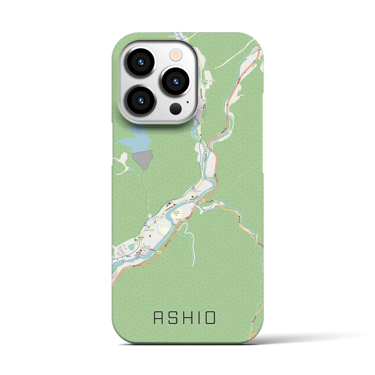 【足尾(栃木県)】地図柄iPhoneケース(バックカバータイプ)