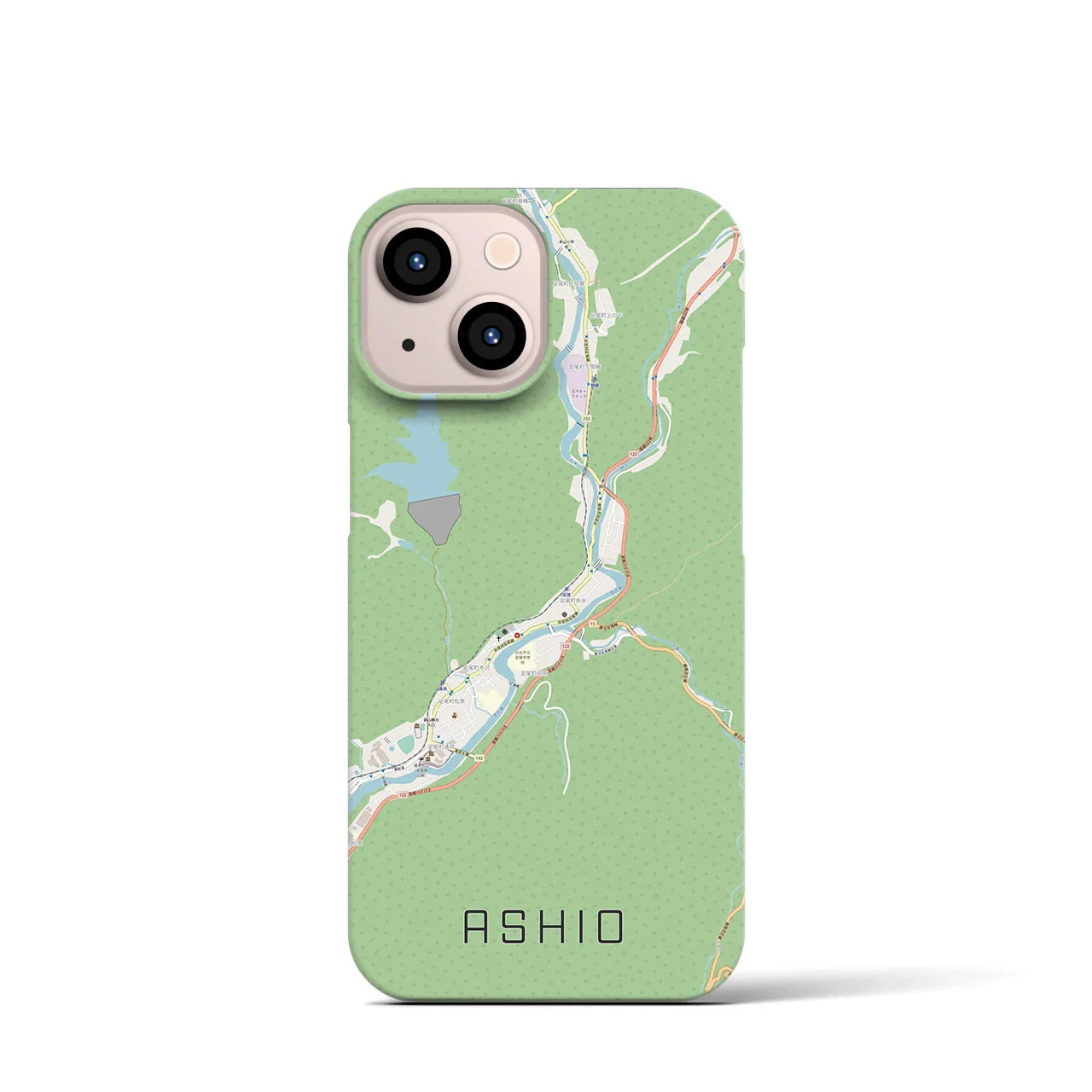 【足尾(栃木県)】地図柄iPhoneケース(バックカバータイプ)
